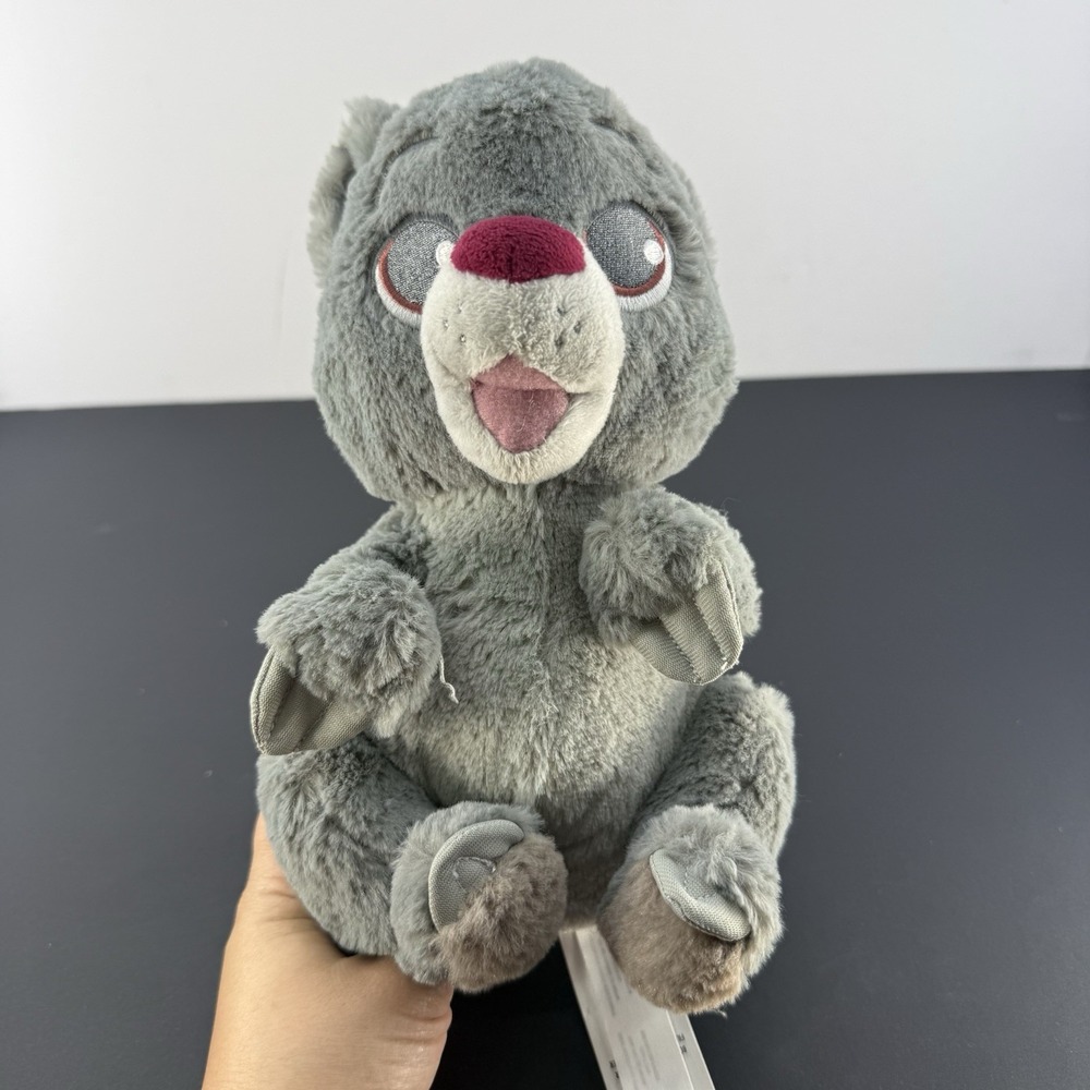 Disney Baloo The Bear Plus 10" Swaddle Baby Grey Jungle Book Cub Red Nose